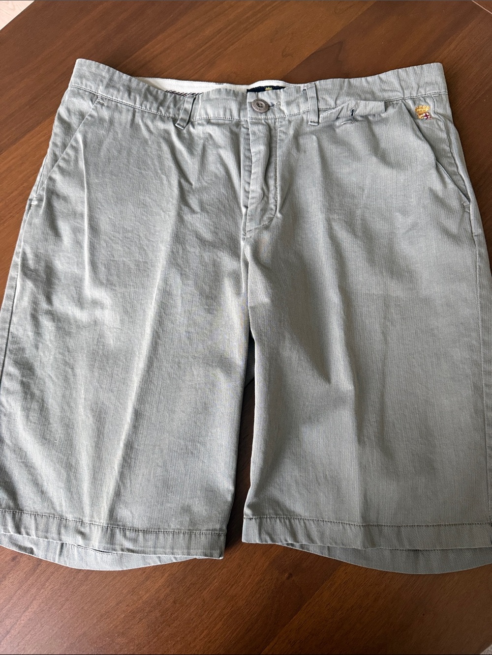 Men's MARINA MILITARE Light Gray Flat-Front Chino Shorts IT 54 (US 36W)